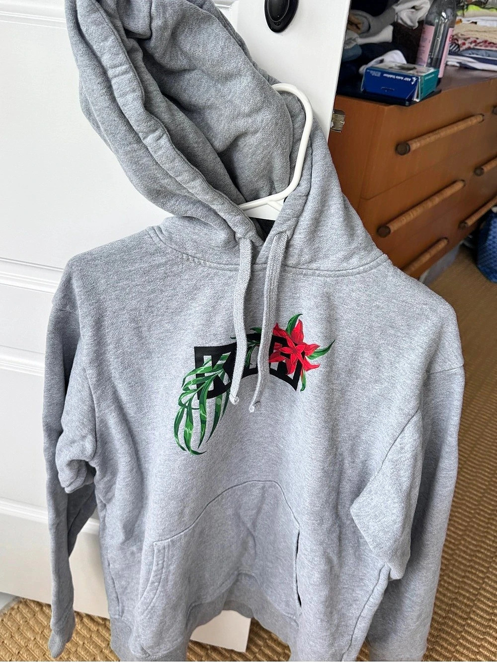 Kith Floral Williams III Hoodie Light Heather Grey Medium